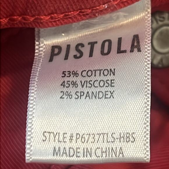 NWT PISTOLA Cropped Ankle Stretch Pants 33 Hibiscus Color - Picture 8 of 8